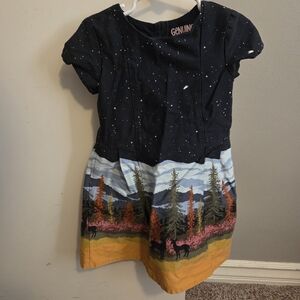 OshKosh B'gosh Black and Multicolor Star And Deer Dress 4T